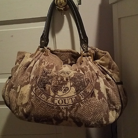 Juicy Couture Handbags - Used juicy couture faux snake skin velour tote